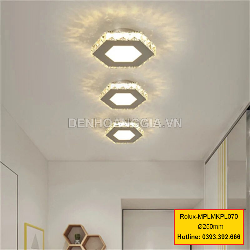 Đèn mâm mica pha lê trang trí Rolux-MPLMKPL070