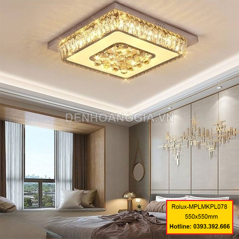Đèn mâm mica pha lê trang trí Rolux-MPLMKPL078