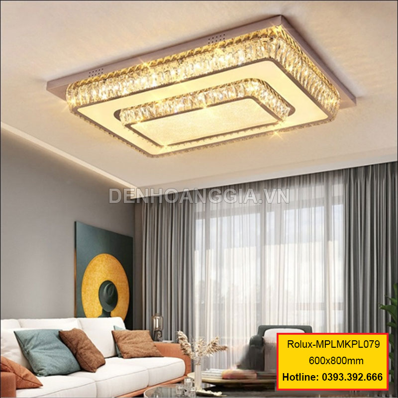 Đèn mâm mica pha lê trang trí Rolux-MPLMKPL079
