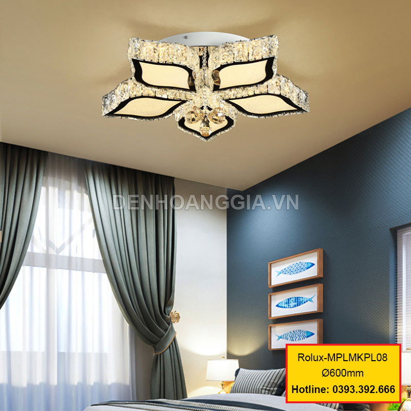 Đèn mâm mica pha lê trang trí Rolux-MPLMKPL08
