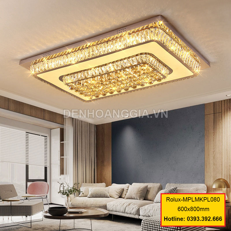 Đèn mâm mica pha lê trang trí Rolux-MPLMKPL080