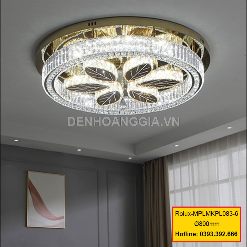Đèn mâm mica pha lê trang trí Rolux-MPLMKPL083-6