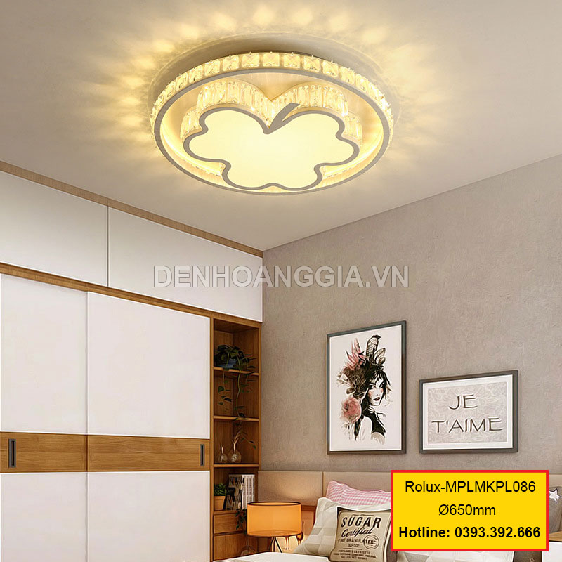 Đèn mâm mica pha lê trang trí Rolux-MPLMKPL086