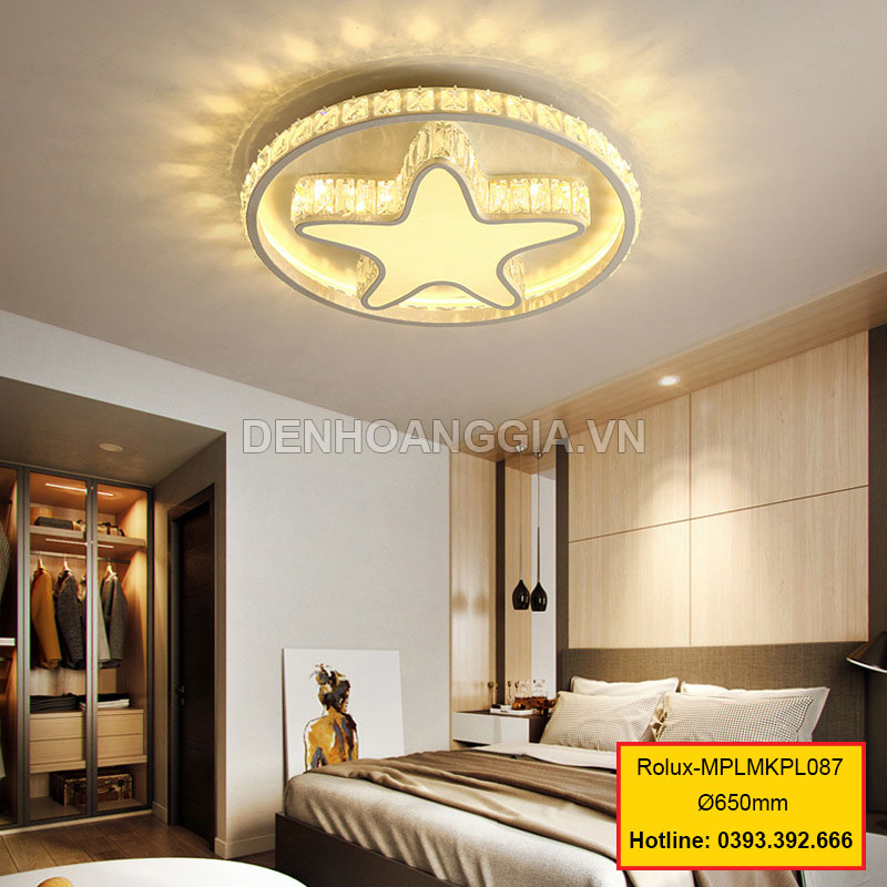 Đèn mâm mica pha lê trang trí Rolux-MPLMKPL087