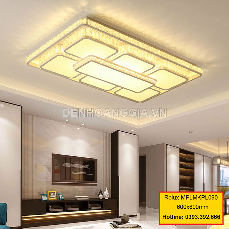 Đèn mâm mica pha lê trang trí Rolux-MPLMKPL090