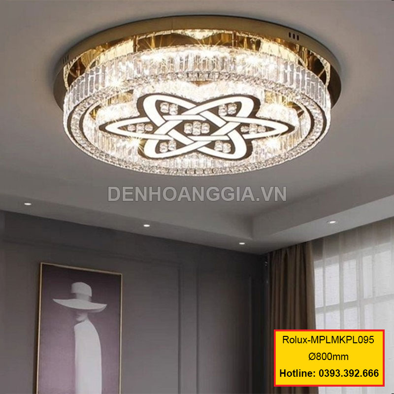 Đèn mâm mica pha lê trang trí Rolux-MPLMKPL095