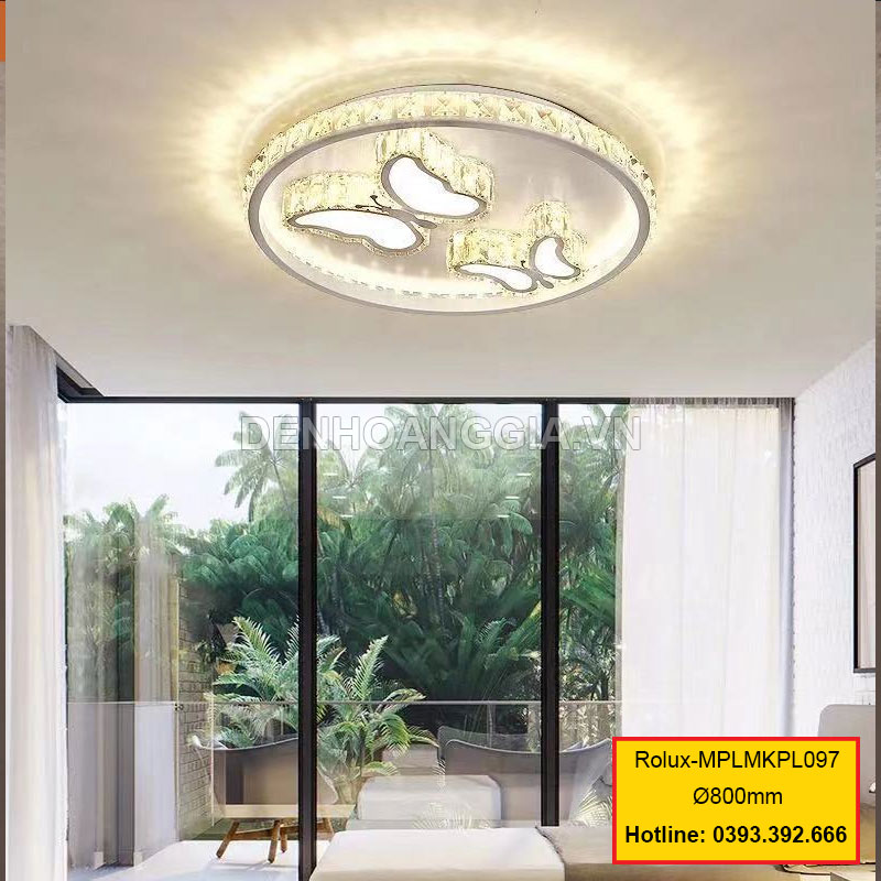 Đèn mâm mica pha lê trang trí Rolux-MPLMKPL097