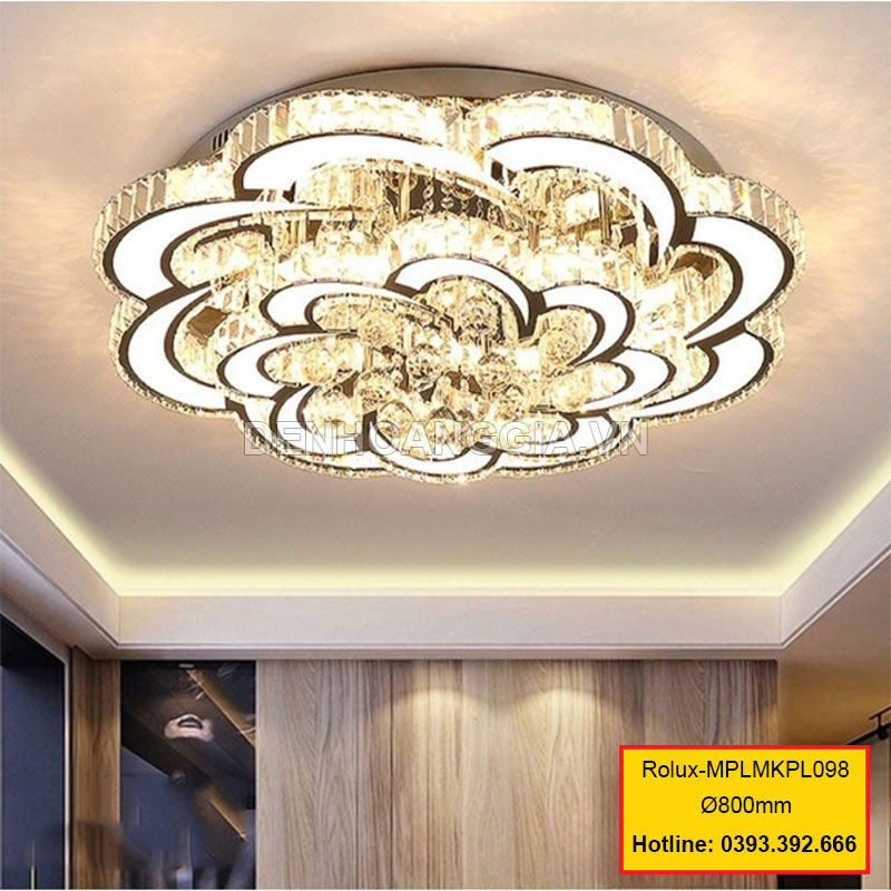 Đèn mâm mica pha lê trang trí Rolux-MPLMKPL098