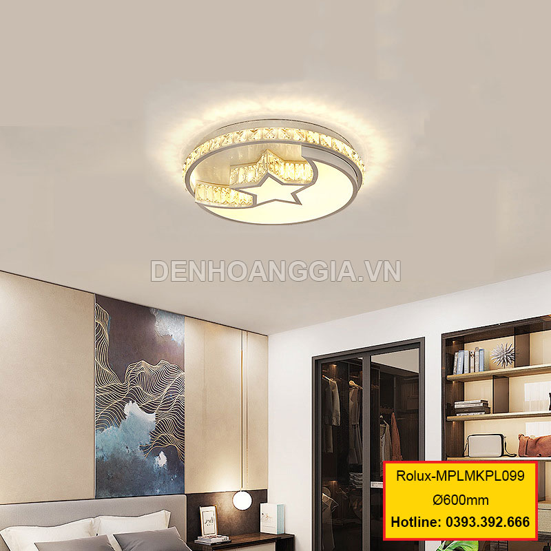 Đèn mâm mica pha lê trang trí Rolux-MPLMKPL099