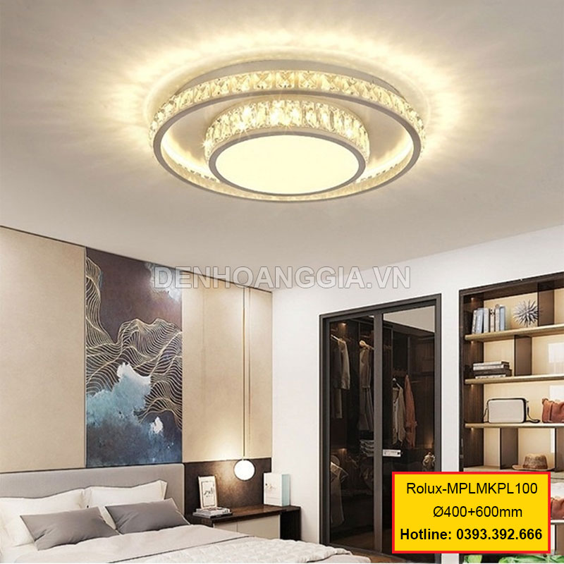 Đèn mâm mica pha lê trang trí Rolux-MPLMKPL100