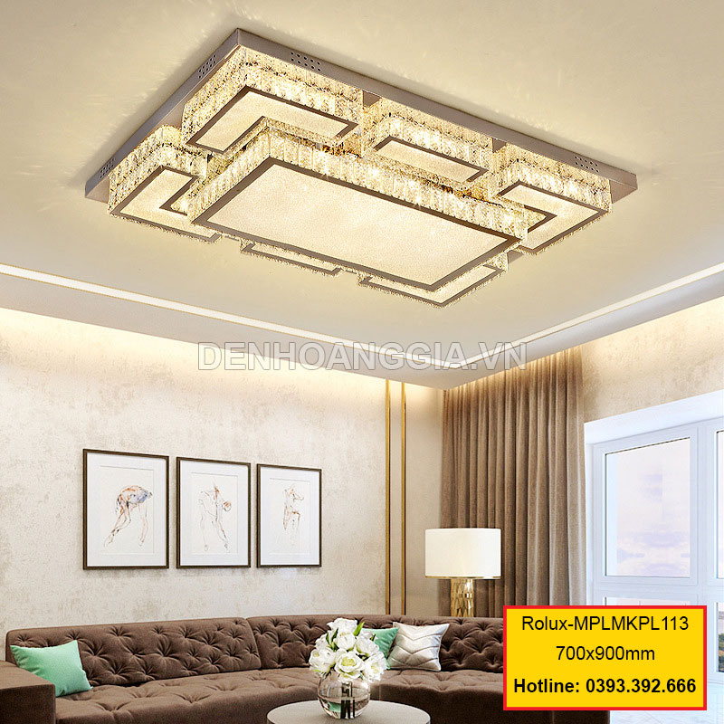 Đèn mâm mica pha lê trang trí Rolux-MPLMKPL113