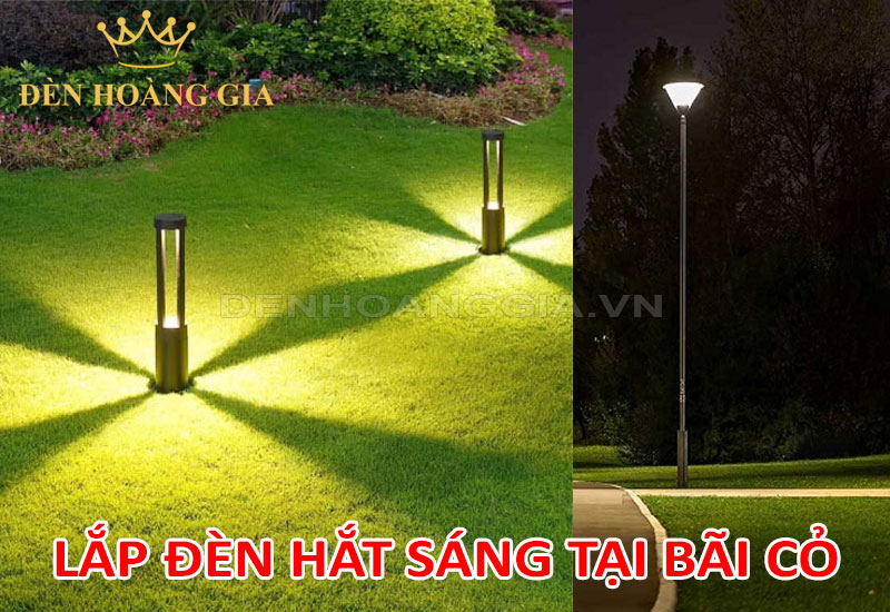 Ứng dụng lắp đèn hắt sáng tại bãi cỏ