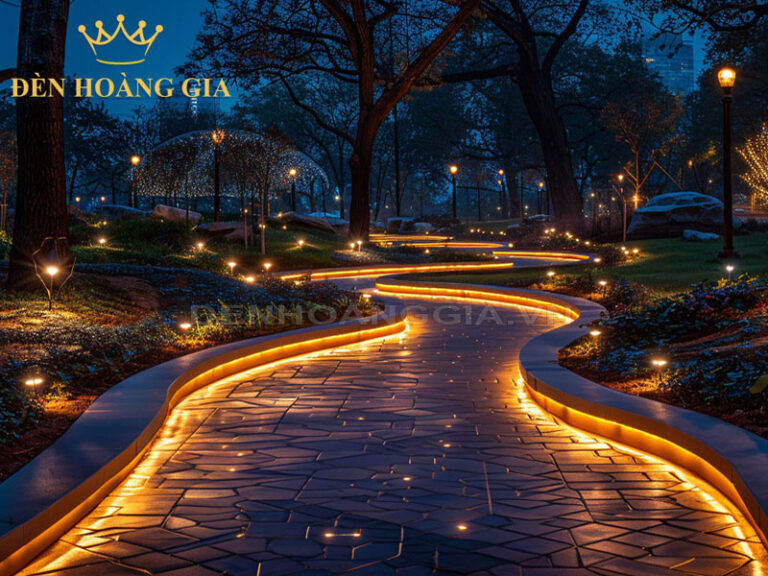 Lắp đèn led dây trang trí lối đi sân vườn