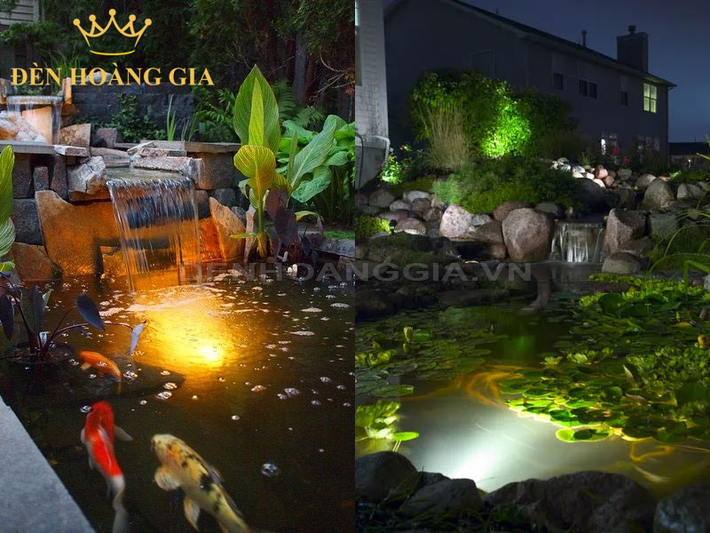 Chiếu sáng cho tiểu cảnh hồ cá Koi