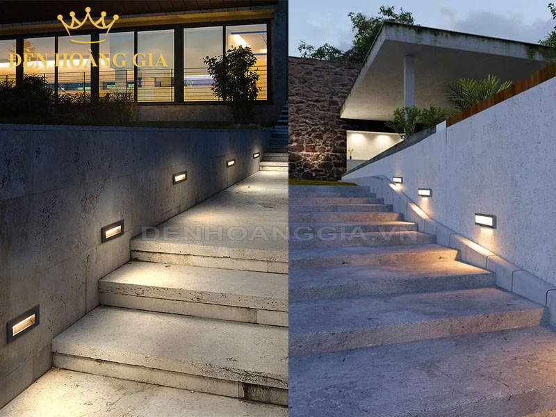 Lắp đèn âm tường chiếu sáng bậc cầu thang