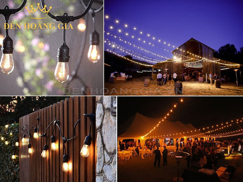 Đèn led dây đui decor sân vườn