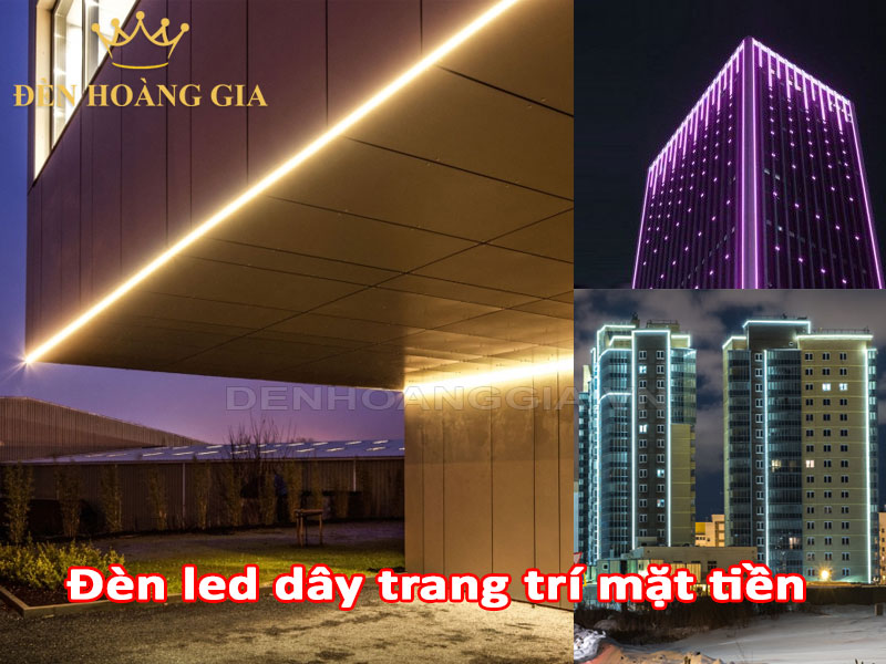 Đèn led dây trang trí mặt tiền tòa nhà