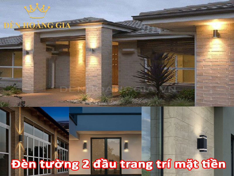 Đèn tường 2 đầu trang trí mặt tiền