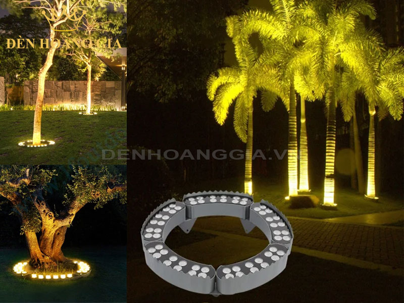 Đèn led bán nguyệt chiếu cây