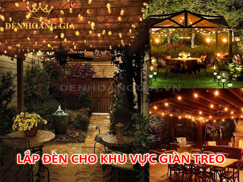 Các ý tưởng lắp đèn trang trí cho khu vực giàn treo