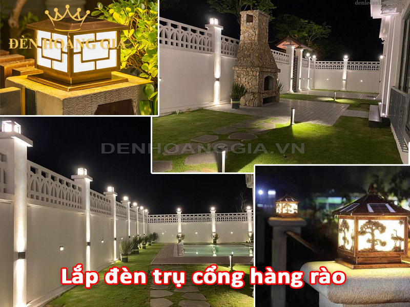 Lắp đèn cảnh quan cho vị trí cổng nhà, hàng rào