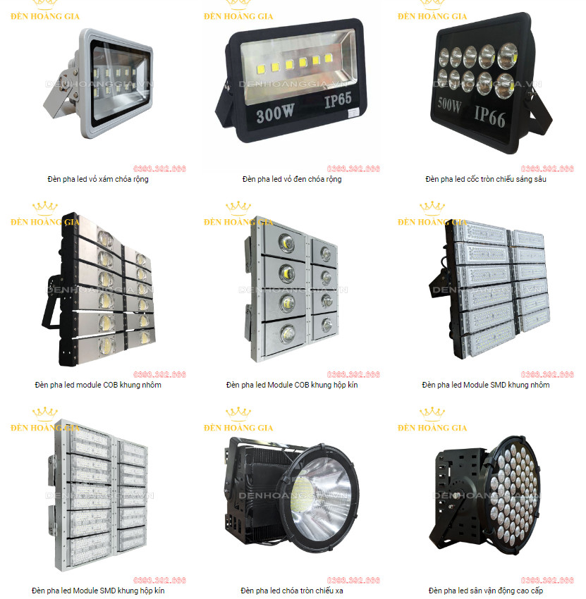 Các loại đèn pha led sân thể thao