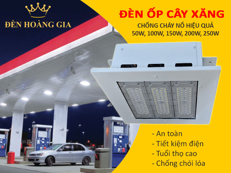 Đèn pha led cây xăng chống nổ, an toàn, tiết kiệm điện