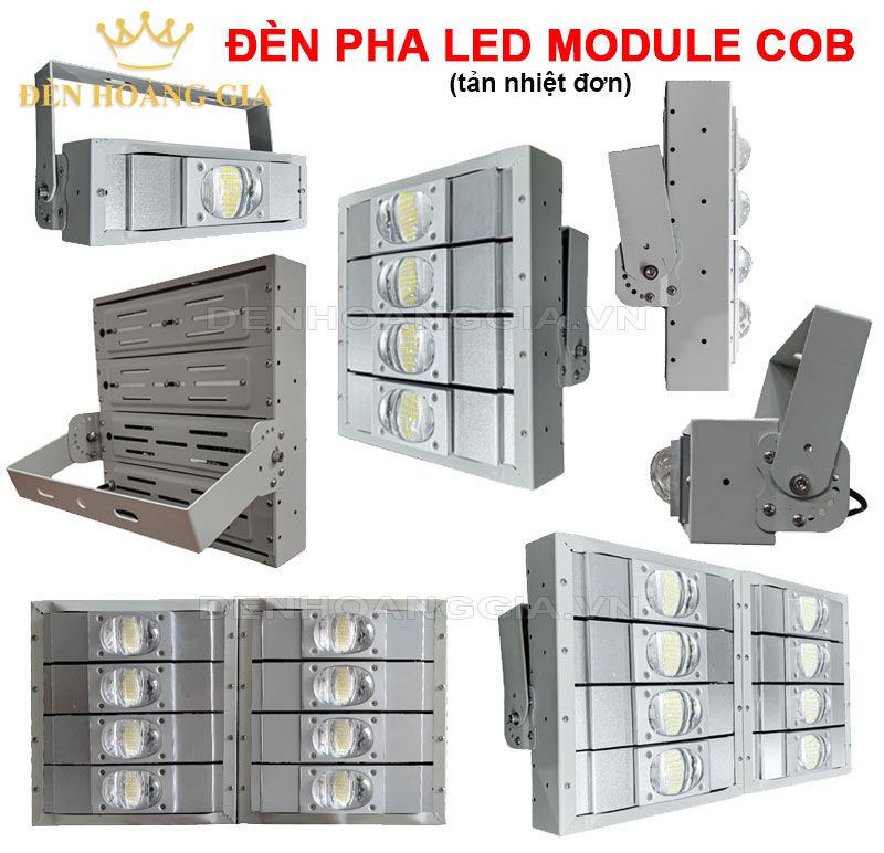 Đèn pha led Module COB khung hộp kín tản nhiệt đơn