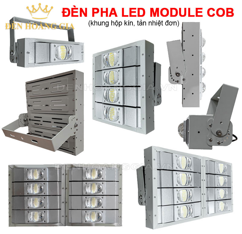 Đèn pha led Module COB khung hộp kín tản nhiệt đơn