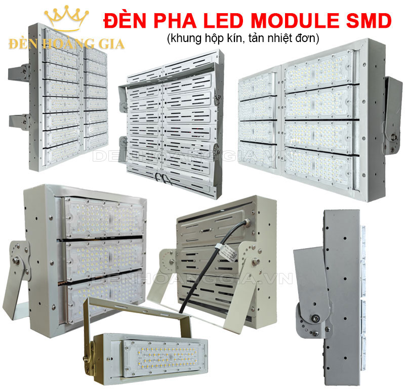 Đèn pha led Module SMD khung hộp kín tản nhiệt đơn