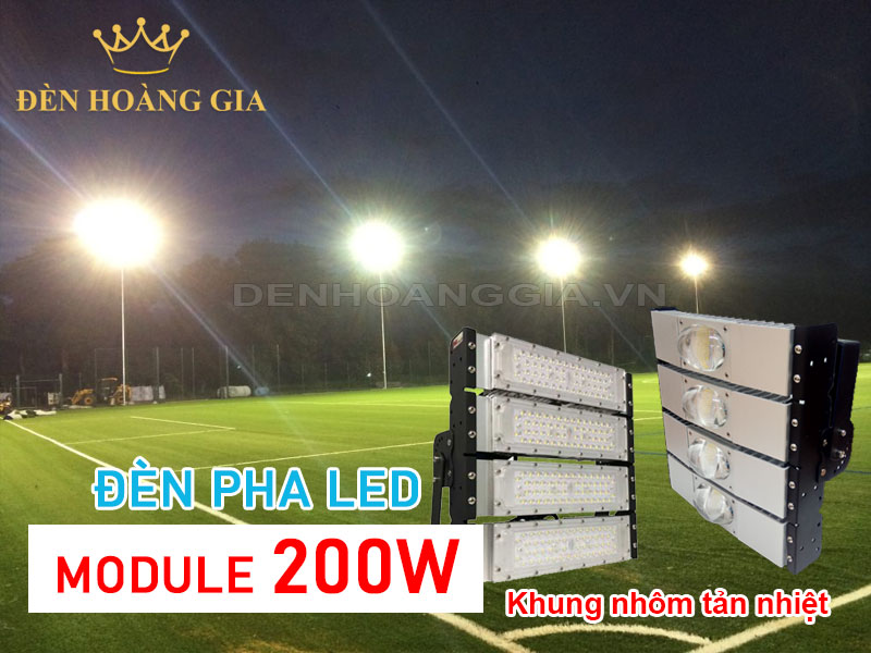 Đèn pha led module 200w khung nhôm tản nhiệt