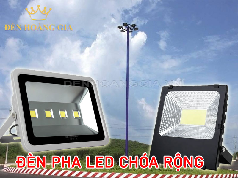 Đèn pha led chóa rộng lắp giàn đèn nâng hạ