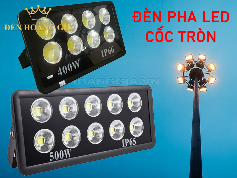Đèn pha led cốc lắp giàn đèn nâng hạ