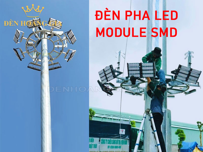 Giàn đèn nâng hạ sử dụng đèn pha led module SMD