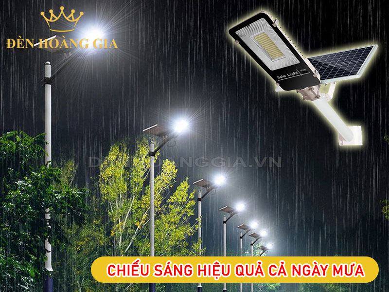 Đèn đường led NLMT chiếu sáng hiệu quả cả những ngày mưa
