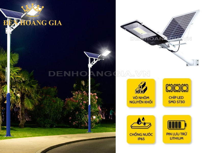 Đèn đường led năng lượng mặt trời V8 thiết kế rời thể