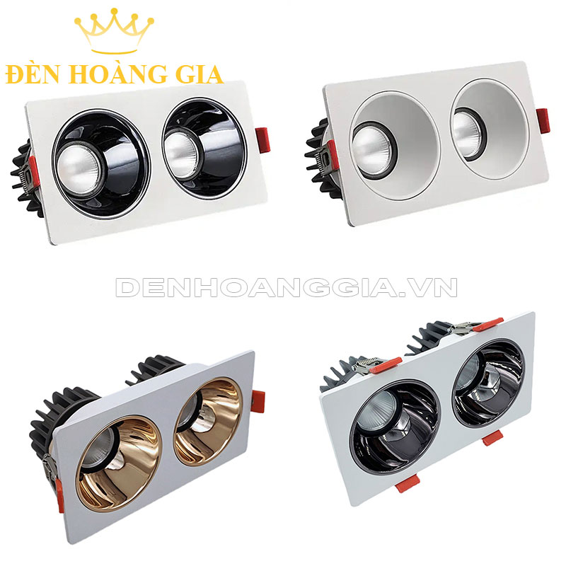 Đèn led spotlight âm trần mặt phẳng cao cấp đôi 14w 24w 30w 36w