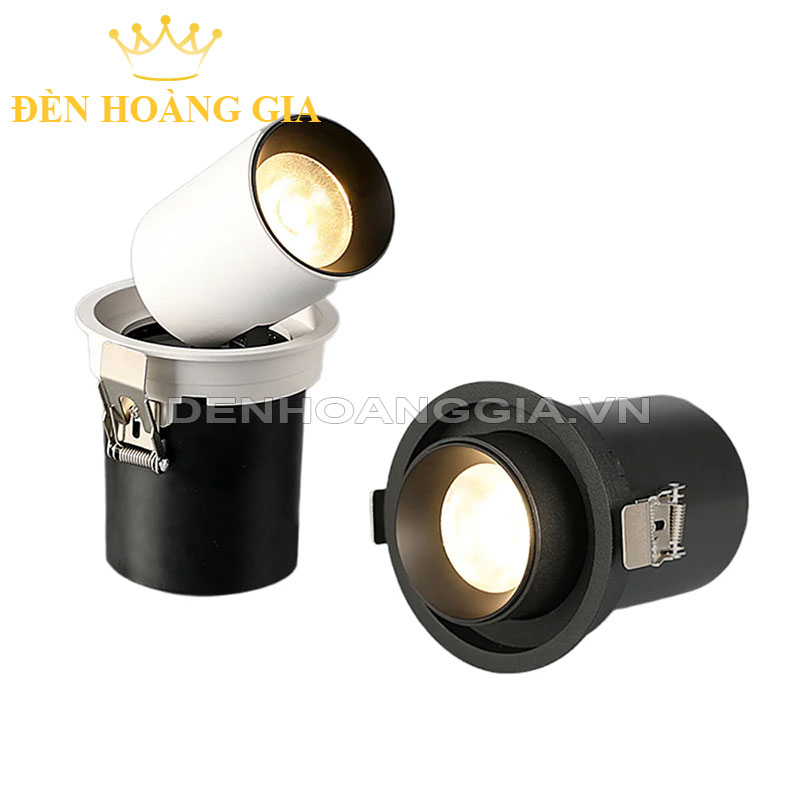 Đèn led spotlight âm trần tròn thò thụt 3w 7w 10w 12w 15w