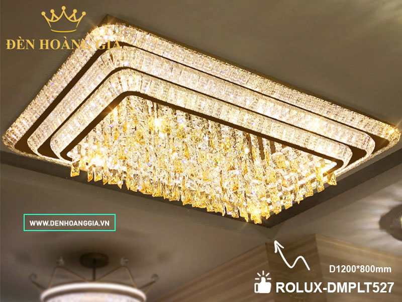 Đèn led mâm pha lê Chữ nhật Rolux-DMPL527