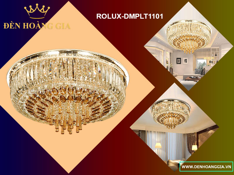 Đèn led mâm pha lê Tròn Rolux-DMPLT1101