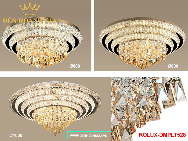 Đèn led mâm pha lê Tròn Rolux-DMPLT528