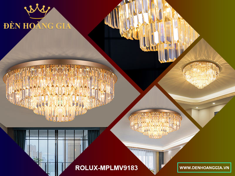 Đèn led mâm pha lê Rolux-MPLMV9183