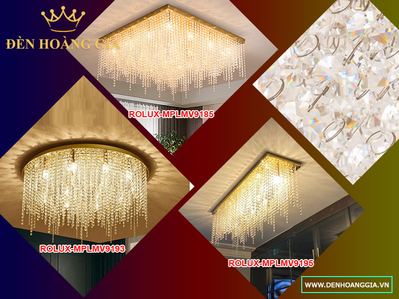 Đèn led mâm pha lê Rolux-MPLMV9185 / Rolux-MPLMV9193 / Rolux-MPLMV9195