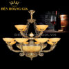 Đèn chùm đồng đá 12 tay Rolux-DCD1118-12