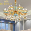 Đèn chùm đồng đá 15 tay Rolux-DCD33715