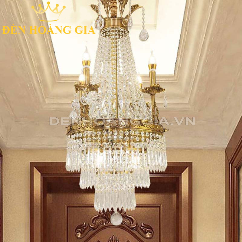 Đèn chùm đồng pha lê Rolux-DCDPLYB1910-8B