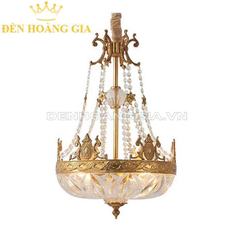 Đèn chùm đồng Pha lê Rolux-DCDPLYB8019-4B