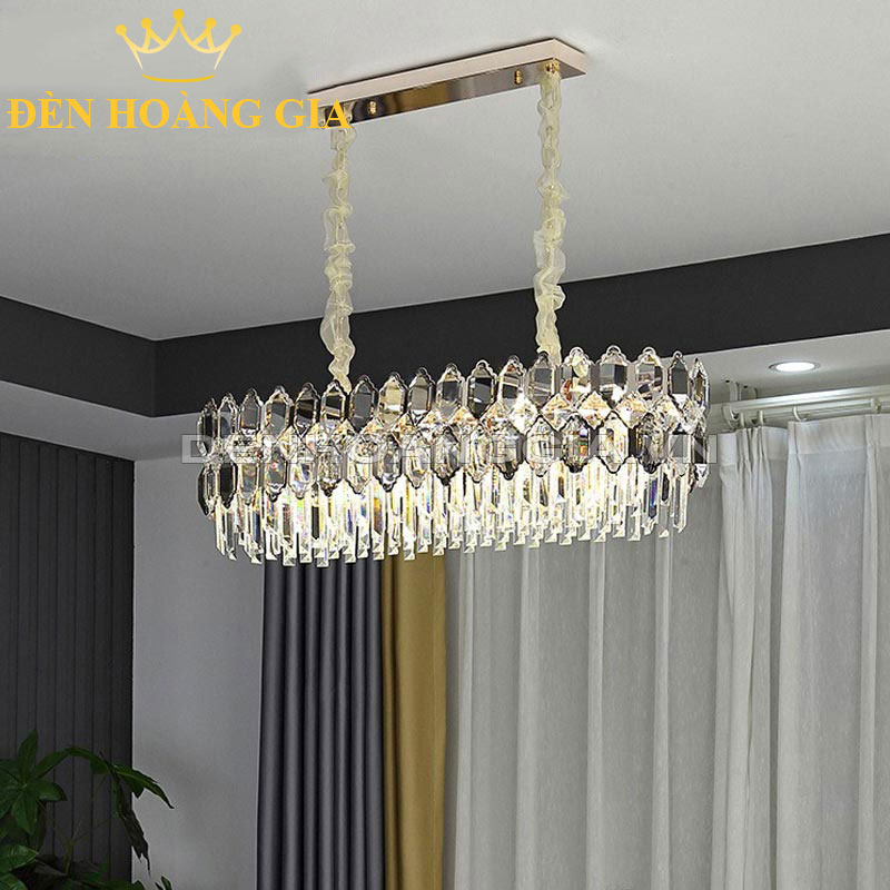 Đèn chùm thả Pha lê dạng Elip Rolux-DCTPLE11208