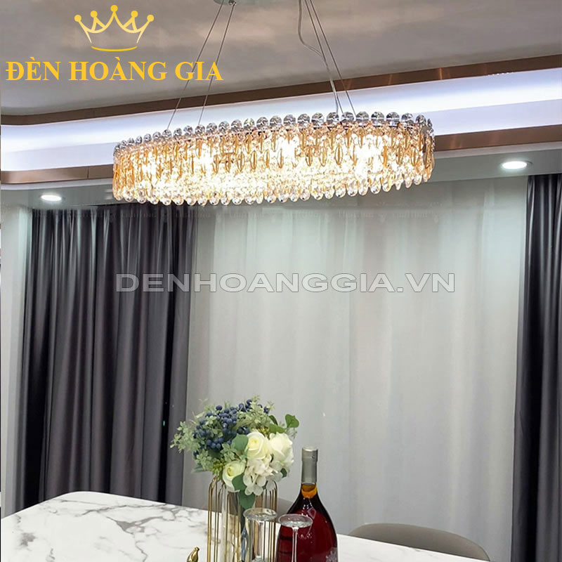 Đèn chùm thả Pha lê dạng Elip Rolux-DCTPLE81199