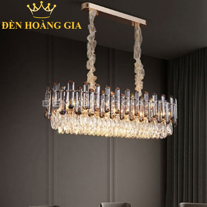 Đèn chùm thả Pha lê dạng Elip Rolux-DCTPLE830